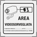 SEM5008G - segnale alluminio METAL monofacciale 210x210 Area Videosorvegliata