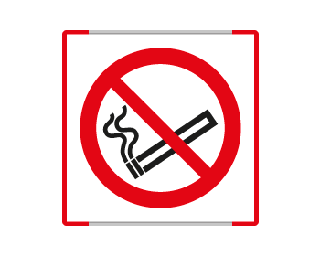 SEME1301AC - targa monofacciale METAL prof. ROSSO simbolo vietato fumare EN ISO7010