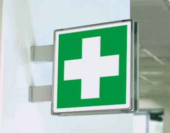 SEME15101BA - segnaletica all.Metal bifacciale Pronto soccorso EN ISO 7010 E003