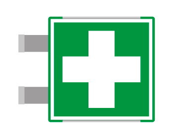 SEME15101BGC - segnaletica all.METAL  profilo VERDE bifacc. Pronto Soccorso ENISO7010