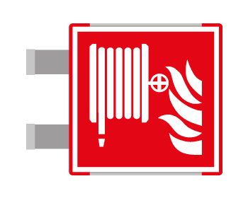 SEME15115BAC - segnal.all.Metal prof.ROSSO bifacciale Lancia Antincendio EN ISO 7010