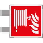 SEME15115BG - segnaletica all.Metal bifacciale Lancia antincendio EN ISO 7010 F002