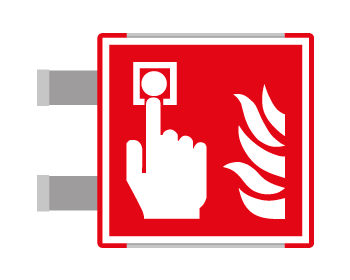 SEME15117BAC - segnal.all.Metal prof.ROSSO bifacciale Pulsante Allarme Antinc.ISO7010