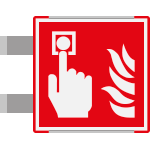 SEME15117BAC - segnal.all.Metal prof.ROSSO bifacciale Pulsante Allarme Antinc.ISO7010