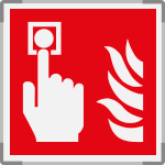 SEME15117G - segnale alluminio METAL monofacciale Pulsante Antincendio EN ISO 7010