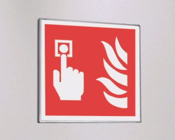 SEME15117G - segnale alluminio METAL monofacciale Pulsante Antincendio EN ISO 7010