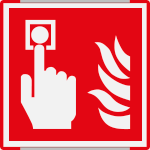 SEME15117GC - segnaletica all.Metal mono prof.ROSSO Allarme antincendio EN ISO 7010