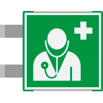 SEME15118BGC - segnaletica all.METAL  profilo VERDE bifacc. Personale Medic.ENISO7010