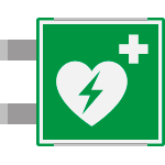 SEME15156BAC - segnal. all.Metal profilo VERDE bifacciale Defibrillatore EN ISO 7010