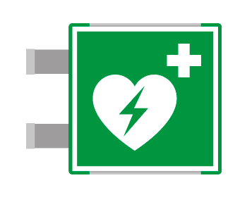 SEME15156BGC - targa bifacciale METAL Defibrillatore EN ISO 7010