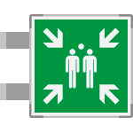 SEME15180BG - segnaletica all.Metal bifacciale Punto Raccolta  EN ISO 7010