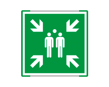 SEME15180GC - segnal. all.Metal mono profilo VERDE Punto Incontro  EN ISO 7010 E007