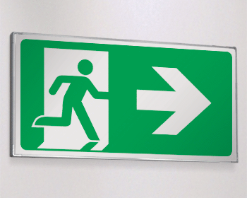 SEME715102M - Segnale all. Metal monofacciale Uscita emergenza dx EN ISO 7010