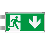 SEME715104BN - segnaletica all.Metal bifacciale uscita sud EN ISO 7010
