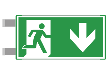 SEME715104BNC - segnaletica all.Metal VERDE bifacciale uscita sud EN ISO 7010