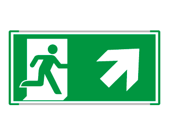 SEME715106MC - Segnale all.Metal monofacc.profilo VERDE Uscita emergenza EN ISO 7010