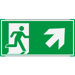 SEME715106NC - Segnale all.Metal monofacc.profilo VERDE Uscita emergenza EN ISO 7010