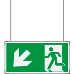 SEME715107SNC - segnaletica all.Metal VERDE sospesa Uscita Emergenza S.O. EN ISO 7010