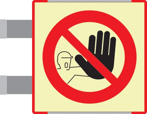 SEML1312BAC - targa all.Metal prof.ROSSO bifacciale luminescente VIETATO L'ACCESSO