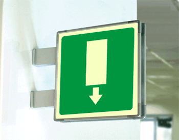 SEML15152BA - segnale fotoluminescente in alluminio METAL bifacciale 150x150