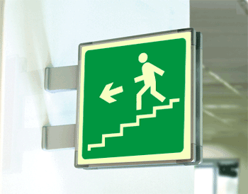 SEML15161BA - segnale fotoluminescente in alluminio METAL bifacciale 150x150