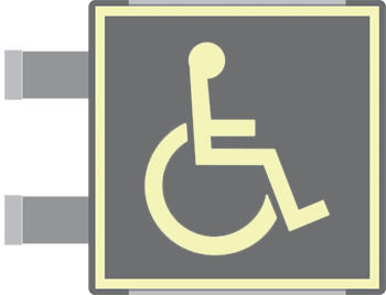 SEML15653BAC - targa bifacciale fotoluminescente METAL Toilette disabili