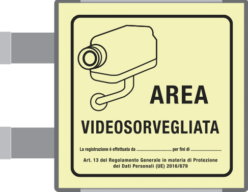 SEML5008BGC - targa bifacciale fotoluminescente METAL Area videosorvegliata