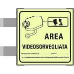 SEML5008BGC - targa bifacciale fotoluminescente METAL Area videosorvegliata