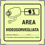 SEML5008G - targa monofacciale fotoluminescente METAL Area videosorvegliata