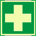 SEMLE15101AC - segnal. all.Metal mono profilo VERDE simb.luminescente Pronto Soccorso