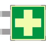 SEMLE15101BA - targa bifacciale fotoluminescente METAL Pronto soccorso EN ISO 7010