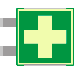 SEMLE15101BAC - segnale luminescente allum.METAL VERDE bifacciale Pronto Soccorso