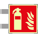 SEMLE15107BG - segnaletica all.Metal bifacciale lum DIN Estintore EN ISO 7010 F001