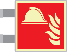 SEMLE15111BG - targa bifacciale fotoluminescente METAL Presidio antincendio ENISO7010