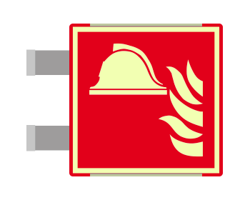 SEMLE15111BGC - segnale luminescente allum.METAL ROSSO bifacciale Presidio Antincendio