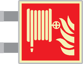 SEMLE15115BA - targa bifacciale fotoluminescente METAL Lancia antincendio EN ISO 7010