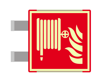 SEMLE15115BAC - segnale luminescente allum.METAL ROSSO bifacciale Lancia Antincendio