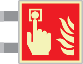 SEMLE15117BG - targa bifacciale fotoluminescente METAL Pulsante allarme EN ISO 7010