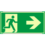 SEMLE715102NC - Segnale all. Metal mono luminescente prof.VERDE Usc.Emerg.dx ISO 7010