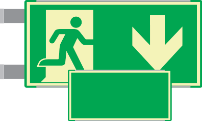SEMLE715104BNC - segnaletica all.Metal VERDE bifacciale luminescente EN ISO 7010