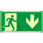 SEMLE715104MC - Segnale all.Metal mono luminescente prof.VERDE Usc.Emerg. EN ISO 7010