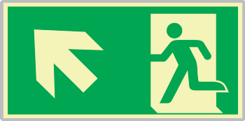 SEMLE715105M - Segnale all. Metal monofacciale luminescente Usc.Emrgenza sx ISO 7010