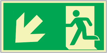 SEMLE715107N - Segnale all. Metal monofacciale luminescente Usc.Emrgenza sx ISO 7010