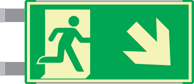 SEMLE715108BNC - Segnale luminescente bifacciale profilo VERDE Usc.Emerg.SE ISO 7010