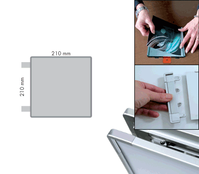 SEMS2121B - segnale alluminio METALSIGN a bandiera bifacciale 210x210 neutro