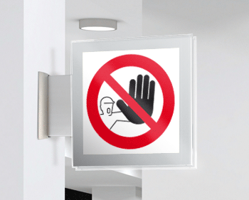 SEP1312BW - targa Plexi bifacciale Divieto di accesso