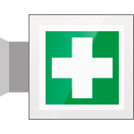 SEPE15101BW - targa Plexi bifacciale Pronto soccorso EN ISO 7010 E003