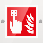 SEPE15117W - targa Plexi monofacciale Allarme antincendio EN ISO 7010 F005