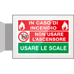 SEPE160B - targa Plexi bifacciale Non usare l'ascensore