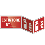 SEPE20150BIP - segnale PLEXIGLASS bifacciale fissaggio invisibile ESTINTORE N.